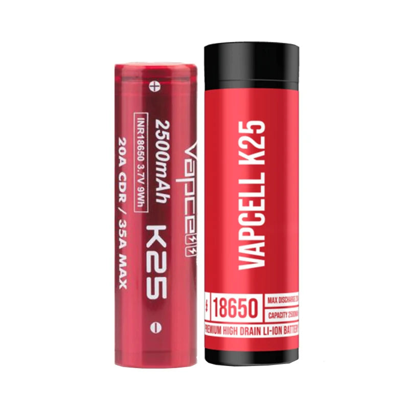 Vapcell K25 18650 2500mAh Battery with Case