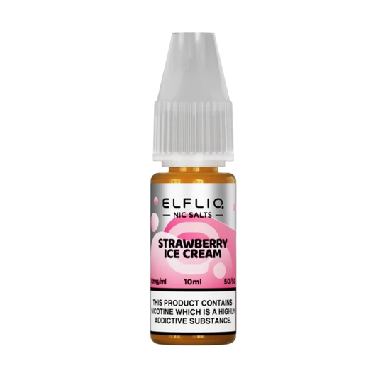 ELFLIQ Nic Salt E-Liquid by Elf Bar - Strawberry Ice Cream (Strawberry Snoow)