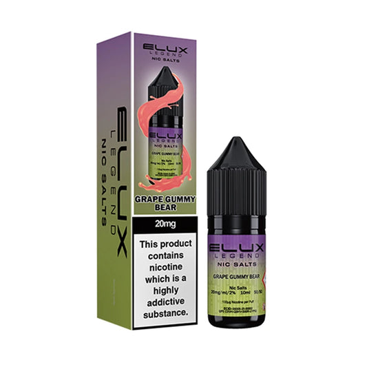 Elux Legend Nic Salt E-Liquid - Grape Gummy Bear