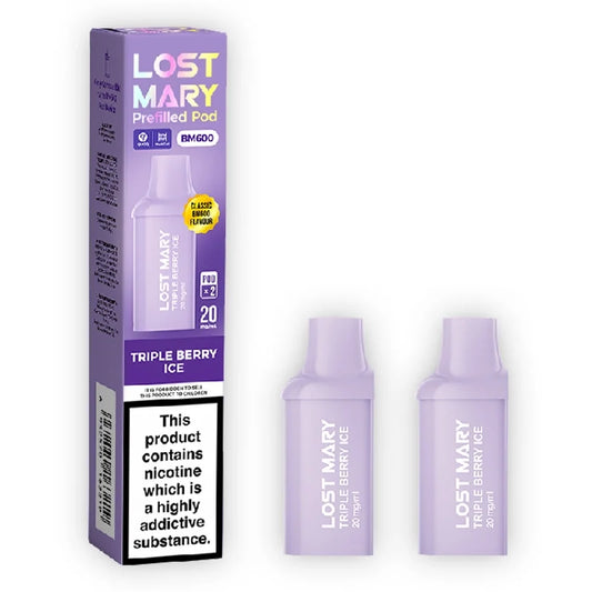 Triple Berry Ice Lost Mary BM600 Prefilled Vape Pods (Pack of 2)