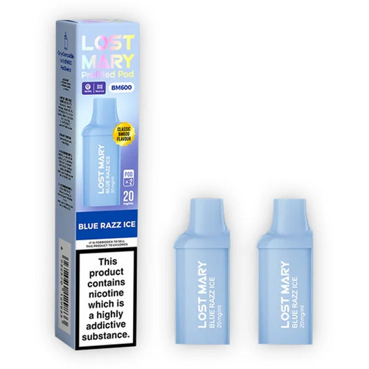 Blue Razz Ice Lost Mary BM600 Prefilled Vape Pods (Pack of 2)