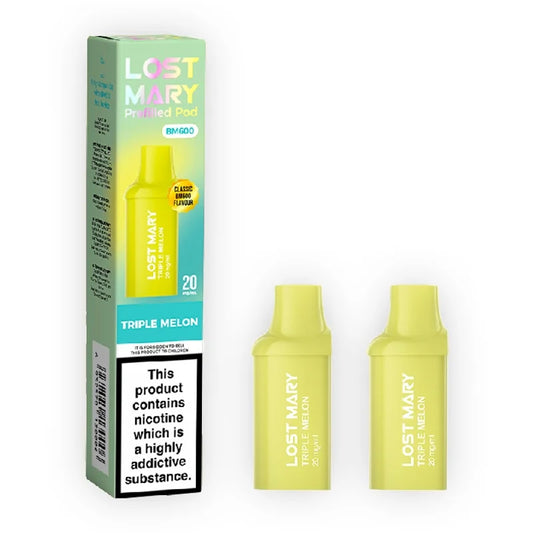 Triple Melon Lost Mary BM600 Prefilled Vape Pods (Pack of 2)