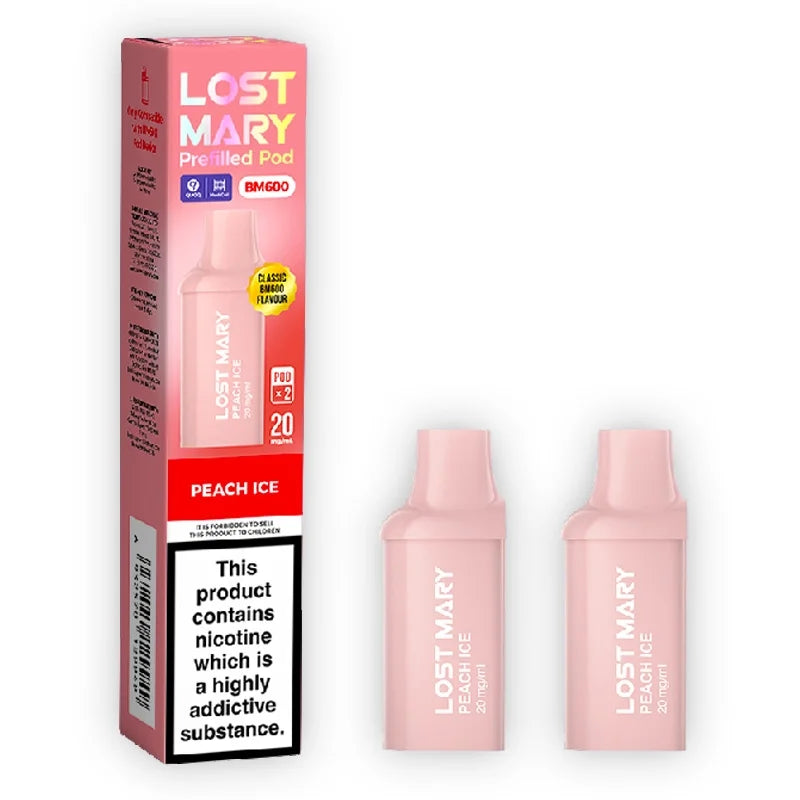 Peach Ice Lost Mary BM600 Prefilled Vape Pods (Pack of 2)