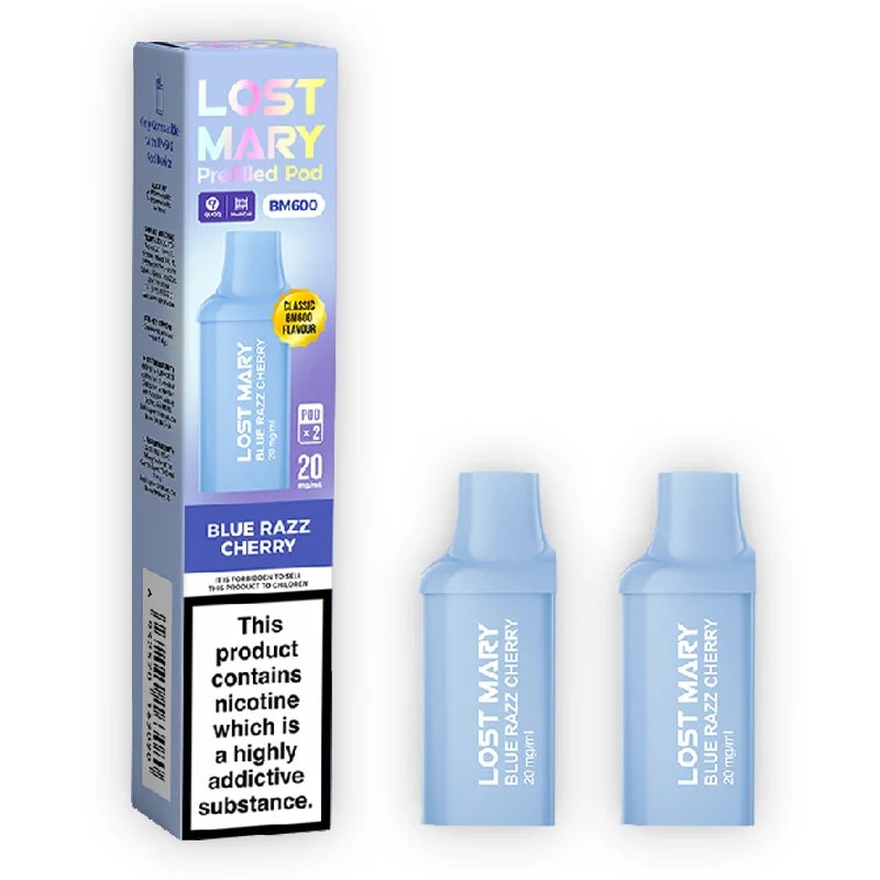 Blue Razz Cherry Lost Mary BM600 Prefilled Vape Pods (Pack of 2)