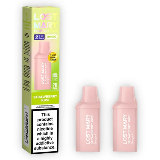 Strawberry Kiwi Lost Mary BM600 Prefilled Vape Pods (Pack of 2)