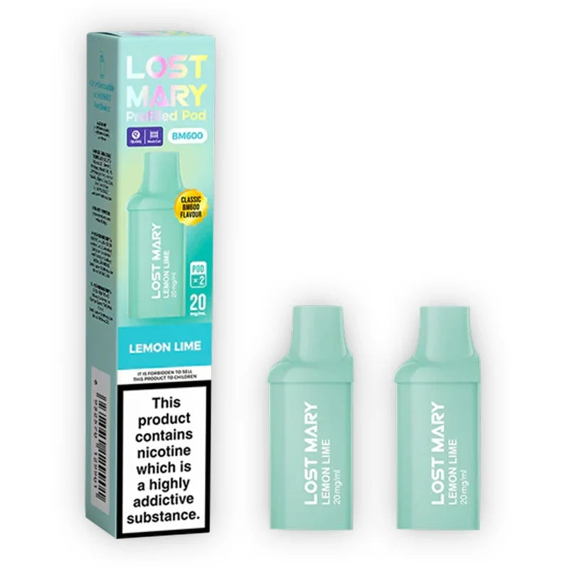 Lemon Lime Lost Mary BM600 Prefilled Vape Pods (Pack of 2)
