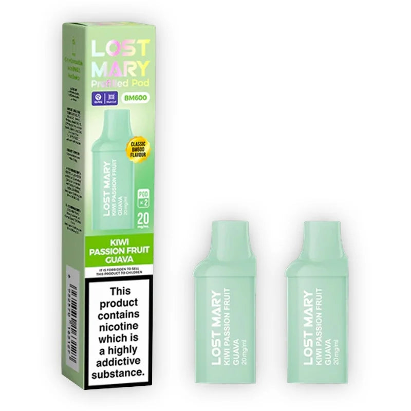 Kiwi Passionfruit Guava Lost Mary BM600 Prefilled Vape Pods (Pack of 2)