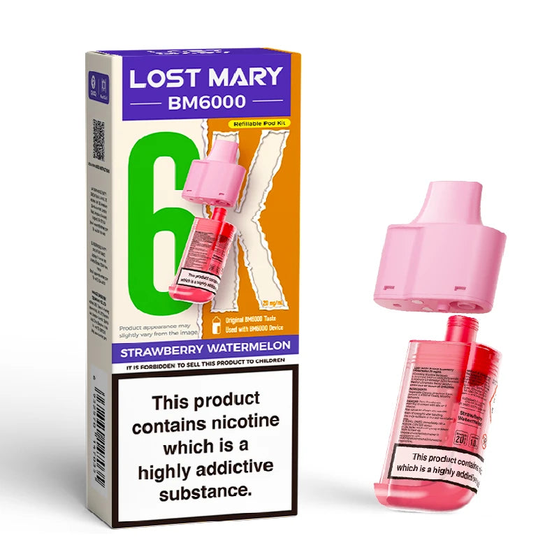 Strawberry Watermelon Lost Mary BM6000 Prefilled Vape Pod
